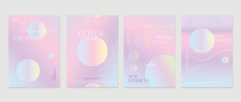 Trendy abstract gradient poster set, colorful abstract shapes. Futuristic design wallpaper for poster, banner, cover, flyer, presentation, advertising, invitation
