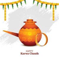 feliz karwa chauth festival fondo de tarjeta de felicitación vector