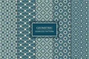 Collection of geometrical shapes seamless repeat pattern design vector