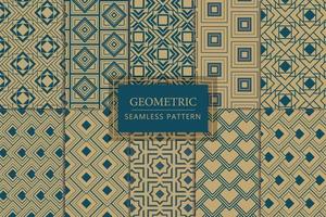 colección de diseño de patrón de repetición sin costuras en forma de mosaico cuadrado geométrico sobre un fondo marrón vector