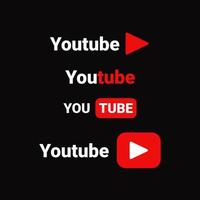 Youtube logo design. Editorial design for video content design elements vector