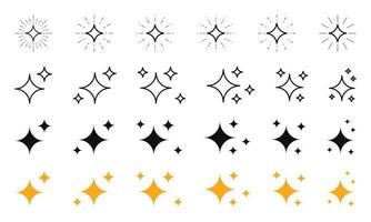 Star vector icons set. Shine symbol illustration. Star light sparkle collection