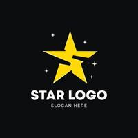 vector de logotipo de estrella dorada con letra s. diseño de estilo abstracto minimalista