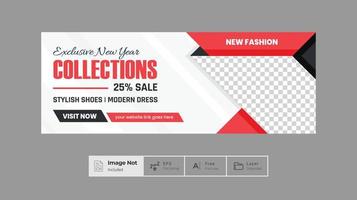 Fashion social media cover banner design vector