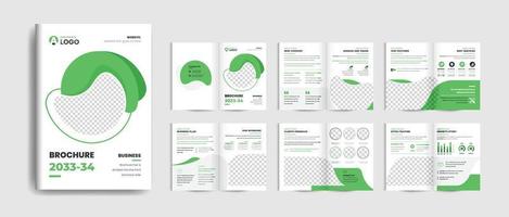 16 pages business brochure vector