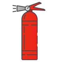 Fire extinguisher icon.Flat line art outline vector.Isolated on a white background.Design element for websites. vector