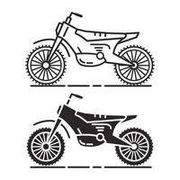 Set icon motorcycles a flat line art style a vector.Motorbike outline icons.Cross country motorcycle.Enduro motobike silhouette.Motorbikes Isolated on white background. vector