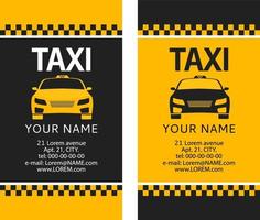 tarjeta de visita del taxi. servicio de una llamada del coche de taxi. vector de ilustración plana.