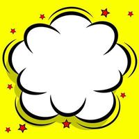 Retro comic design cloud. Flash explosion speech bubbles. Pop art vector elements.