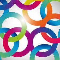 Rainbow loops, vector abstract background, design shape.