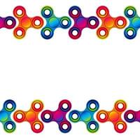 Fidget hand finger spinner stress relieving, colorful toy for removing anxiety and increasing concentration. vector