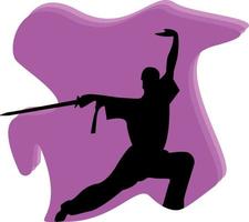 vector silhouette image of martial arts sports at sea games