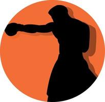 vector silhouette image of martial arts sports at sea games