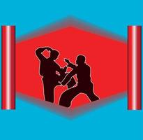 imagen de silueta vectorial de deportes de artes marciales en juegos de mar vector