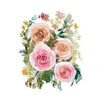 watercolor flower bouquet vector