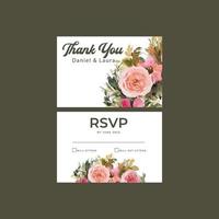 wedding invitation flower template vector