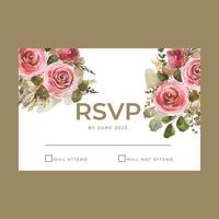 wedding invitation flower template vector