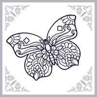 mariposa mandala artes aislado sobre fondo blanco. vector