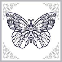 Butterfly mandala arts isolated on white background vector
