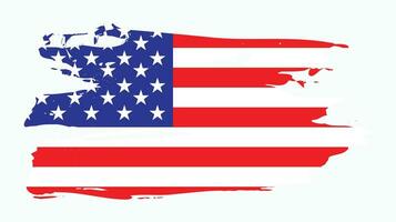 Faded colorful professional grunge American flag vector