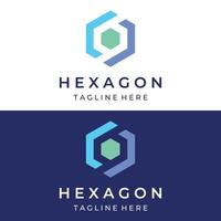 diseño de logotipo de caja hexagonal o cubo geométrico simple creativo. logotipo para tecnología, medios y servicios de envío. vector