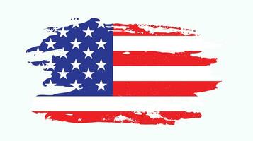 American faded grunge texture flag design vector