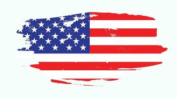 New faded grunge texture USA flag design vector