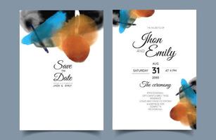 minimalistic hand painted abstract for a wedding invitation, postcard or brochure cover design vector