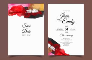 minimalistic hand painted abstract for a wedding invitation, postcard or brochure cover design vector
