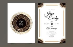 elegant wedding invitations, mandalas vector