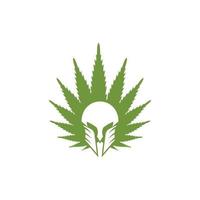 logotipo creativo de ilustración de cannabis espartano vector