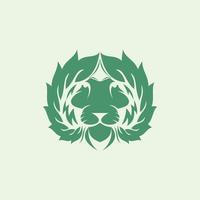 Lion Leaf Nature Illustration Logo vector