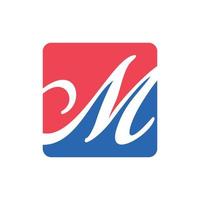 letra m simplicidad monograma moderno logo vector