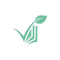 Check Paper Leaf Nature Business Logo vector