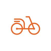 bicicleta alada línea moderna simple logo vector