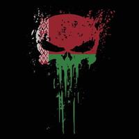 Skull head Belarus flag with grunge texture vector