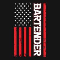 American flag with the bartender design template vector