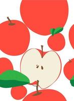 vector pattern of apples. Flat design