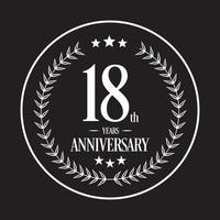 Luxury 18 years anniversary vector icon, logo. Graphic design element