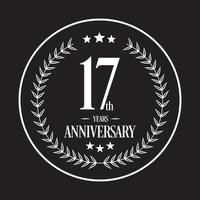 Luxury 17 years anniversary vector icon, logo. Graphic design element