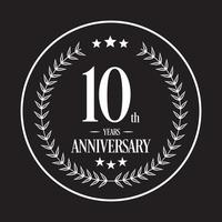 Luxury 10 years anniversary vector icon, logo. Graphic design element