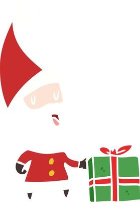 flat color style cartoon santa claus