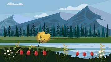 Landscape Nature background vector and wallpaper