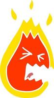 cartoon doodle hot angry flame vector