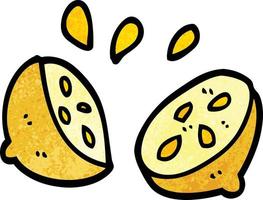 cartoon doodle halved lemon vector