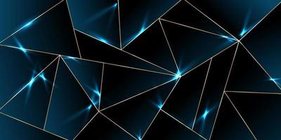 Abstract dark blue   polygon triangles shape  background wit lighting style. Vector illustration