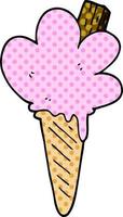 cartoon doodle ice cream cone vector