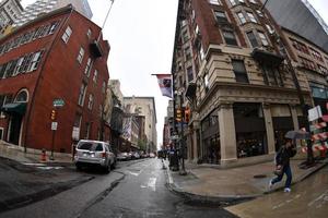 PHILADELPHIA, USA - APRIL 24 2017 - philadelphia little italy district with shops and restaurants photo