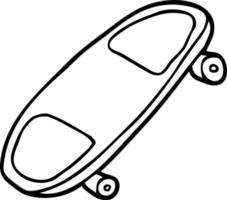 line drawing cartoon skate board vector