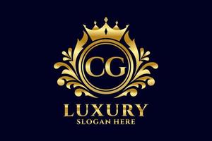 Initial CG Letter Royal Luxury Logo template in vector art for luxurious branding projects and other vector illustration.